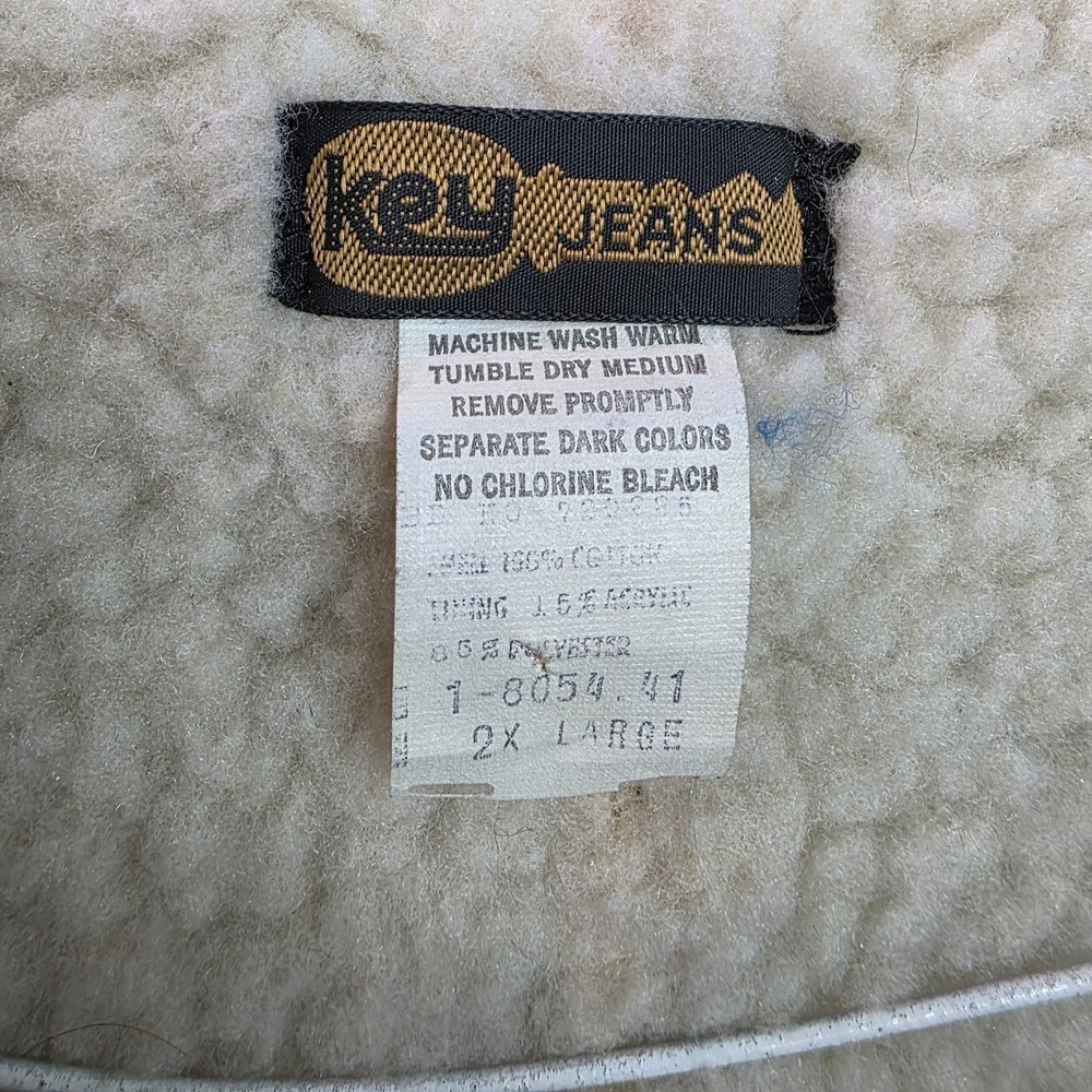 Key Jeans Mens 2XL Denim Sherpa Lined Western Vest Dark Wash Blue 1-8054.41 - Picture 3 of 8